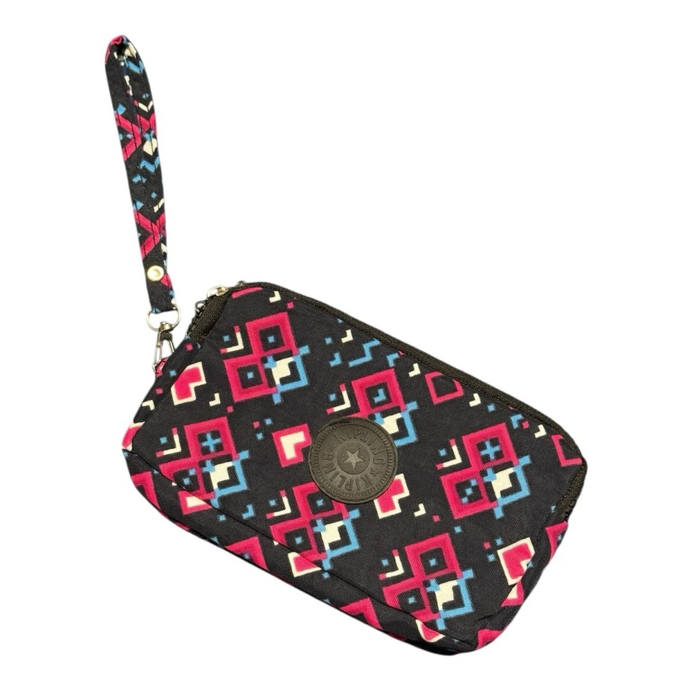 Kipling Wristlet Monkey Print Collection Aztec Nylon Pink Blue Black Travel Cute